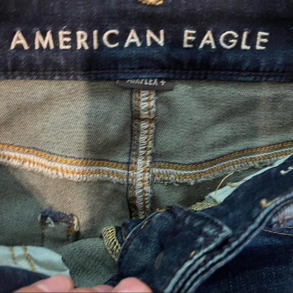 American Eagle Dark Wash Slim Straight Flex + Denim Jeans size 28 - Picture 9 of 9